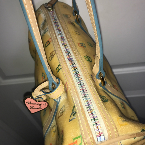 Dooney & Bourke Y2K Rainbow Signature Logo Monogram Satchel EUC - Picture 8 of 9